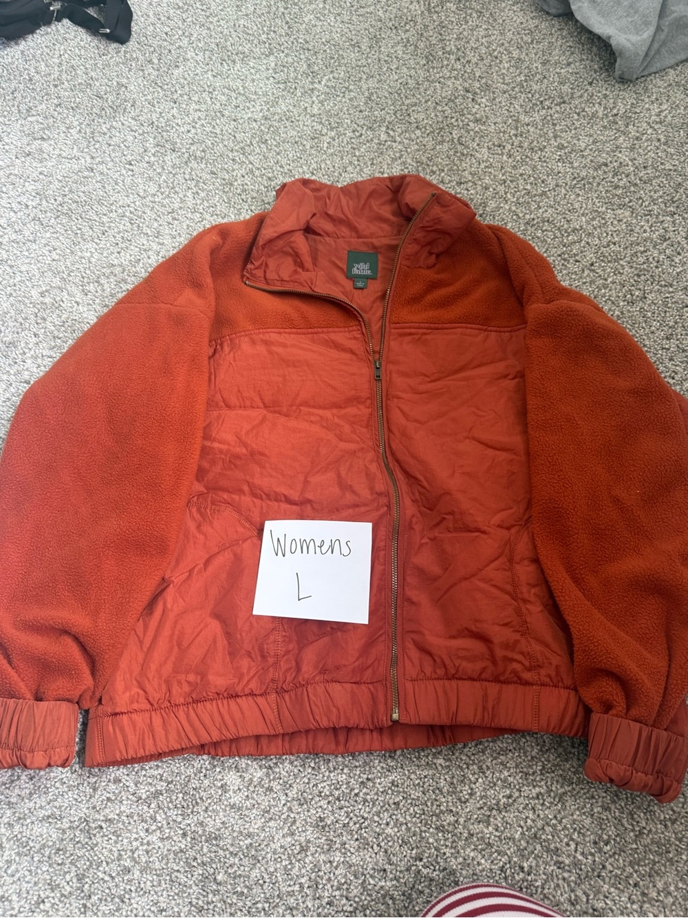 wild fable Rust Orange Quilted & Fleece Jacket